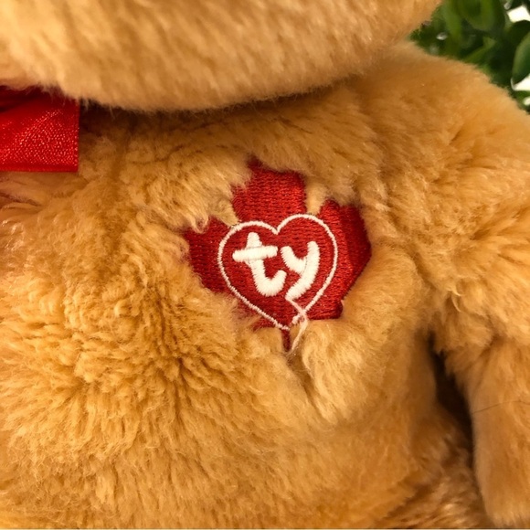 Ty Beanie  Buddies 2006 brown bear plush heart red ribbon EUC stuffed animal - Picture 2 of 7